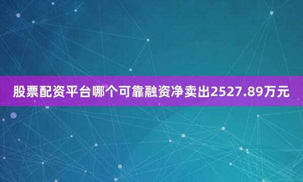 股票配资平台哪个可靠融资净卖出2527.89万元